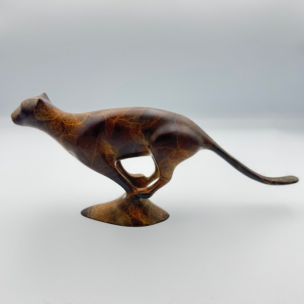 Robert Deurloo "The Hunter" Cougar Wildlife Patinated Bronze Sculpture 189/1000